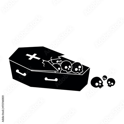 Coffin Icon – Halloween Grave Illustration