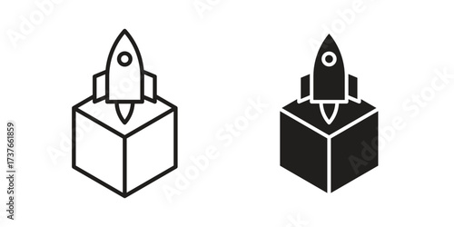 Product release icon art in black and white