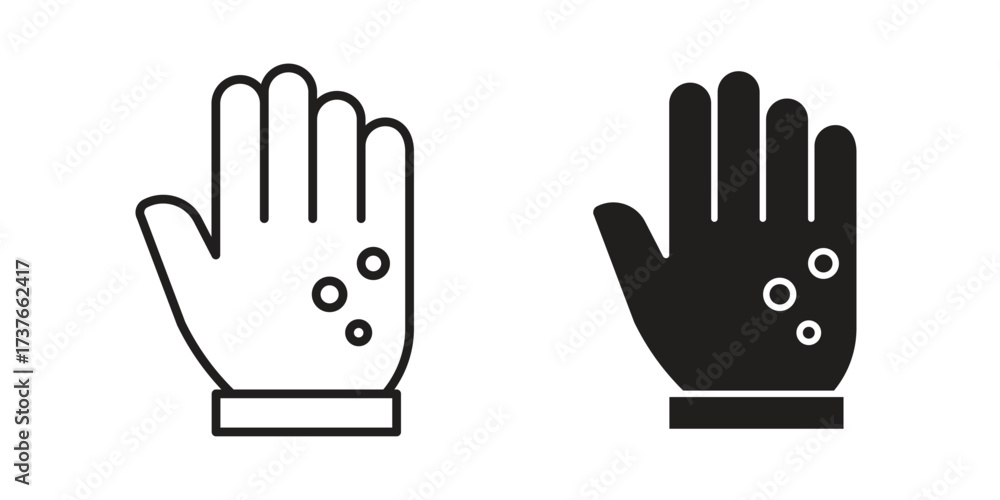 Obraz premium Rash hand icon art in black and white
