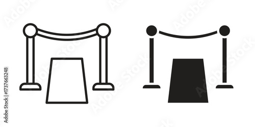 Red carpet icon art in black and white