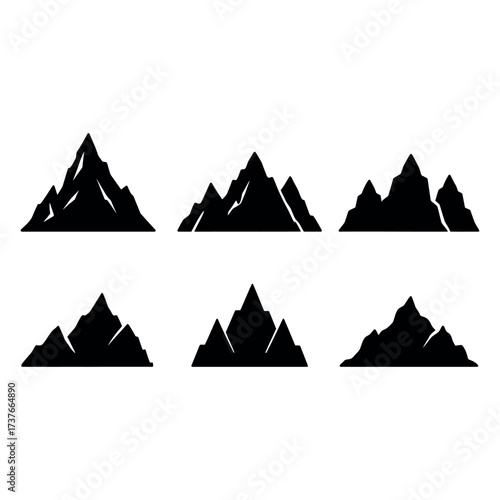 Mountain Icon Set – Nature Landscape Collection