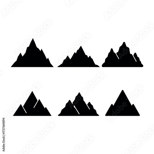 Mountain Icon Set – Nature Landscape Collection