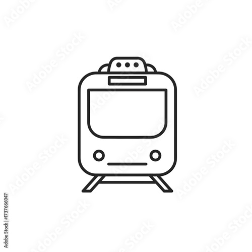 Outline illustration of a modern subway train in minimalist style  