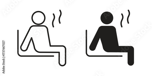 Sauna icon art in black and white