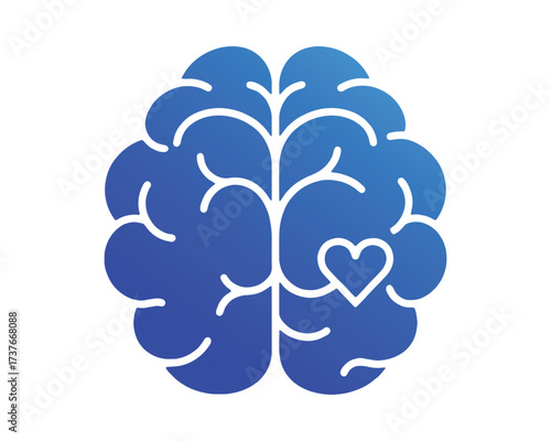 Brain and Heart Logo Vector Emotional Intelligence Symbol for Learning Mindfulness, and Education