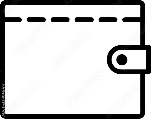 wallet outline vector icon isolated on white background