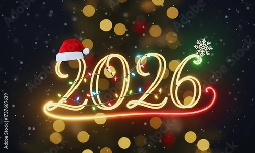 Happy New Year 2026, Christmas New Concept.