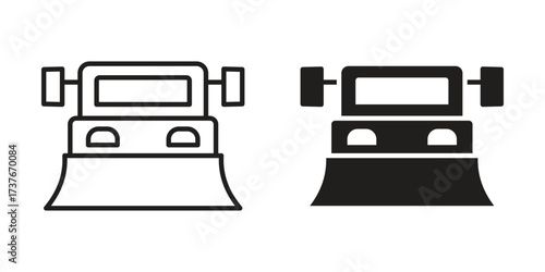 Snowplow icon art in black and white