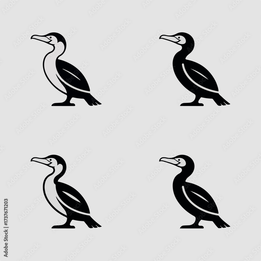 Obraz premium A beautiful varieties seabirds silhouette.