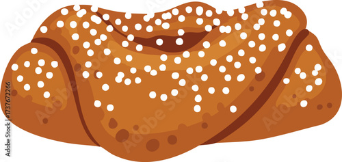 Sweet pastry with white sprinkles, a delicious treat.