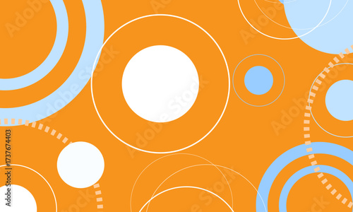 orange blue multi circles shapes pattern style abstract background