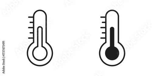 Thermometer icon art in black and white