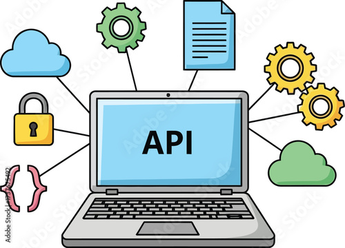 Api integration concept application programming interface vector