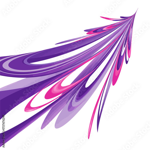 Modern purple abstract lines soar dynamically upward, ideal for technology, innovation, or forward-thinking business designs, creating a vibrant, energetic feel