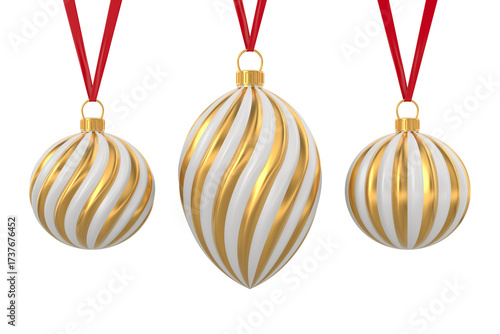 Christmas ball on white bac...