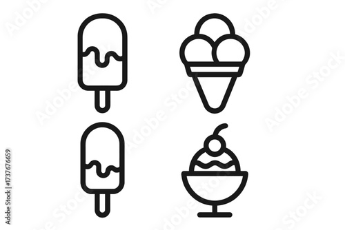 Delicious ice cream and frozen dessert treats including popsicle and sundae