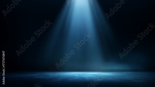 Spotlight Background, Stage Lighting on Dark Blue