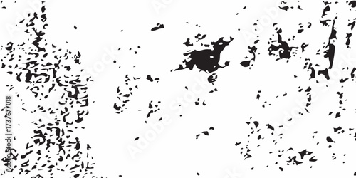 Abstract ink and paint splatter grunge background texture design with black drops and stains on paper.