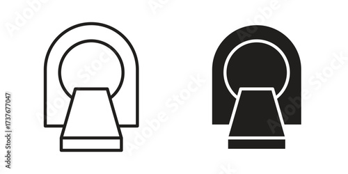Tomography icon art in black and white