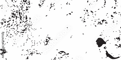 A versatile black ink splat background grunge texture design of abstract liquid paint drop stain illustration pattern vector for artistic decoration.