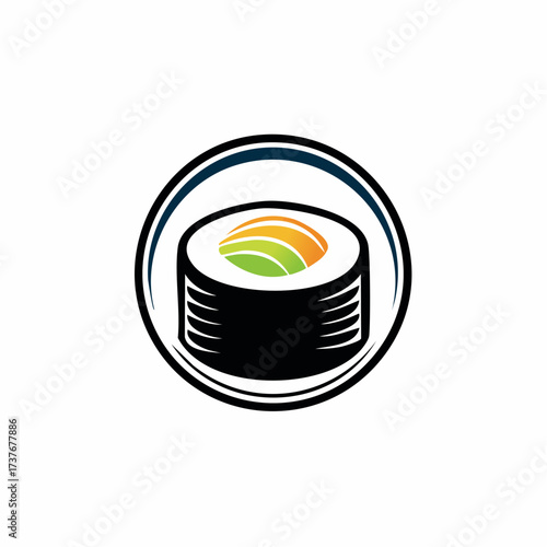 sushi set with chopsticks on white background vector illustration