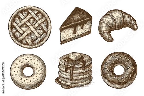Delicious assortment of classic baked goods, sweet breakfast pastries, and desserts
