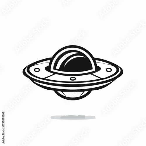 UFO and space azrockets vector illustration set