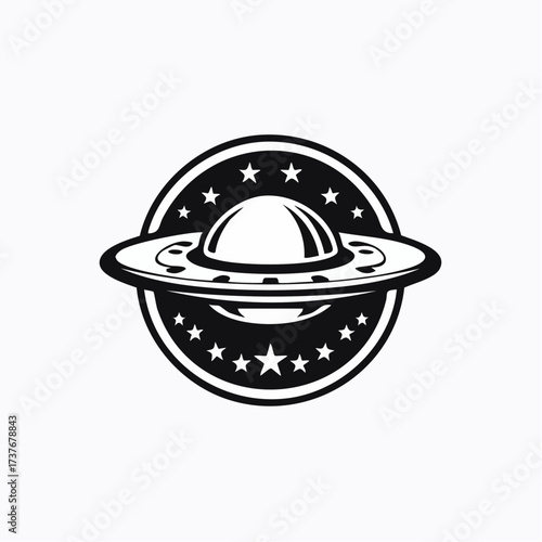 UFO and space azrockets vector illustration set