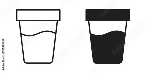 Urine test icon art in black and white