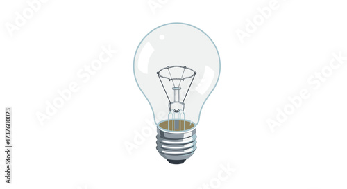 Detailed light bulb design on white background
