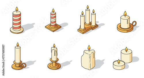 Charming candle collection: various designs and classic styles for cozy ambiance