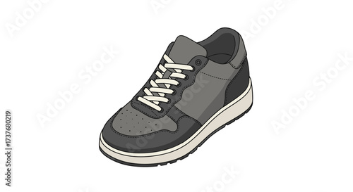 Stylish sneaker in detailed flat design perfect for fashion design concepts