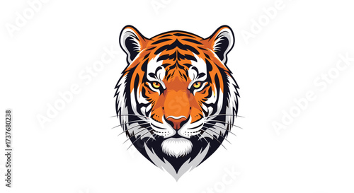 A powerful tiger face with striking orange fur and black stripes stands out.