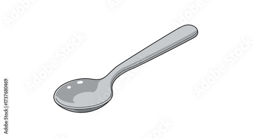 Simple isometric spoon on white background