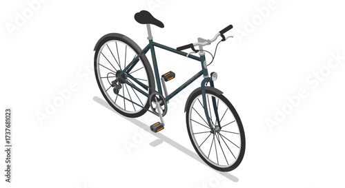 Isometric bicycle design: modern transportation concept with realistic details