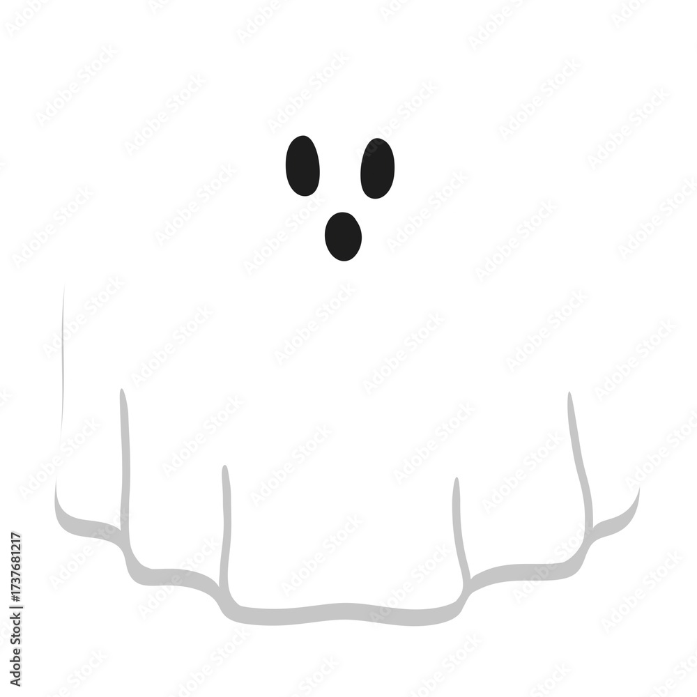 Fototapeta premium Cute White Ghost Cartoon Character Isolated Illustration