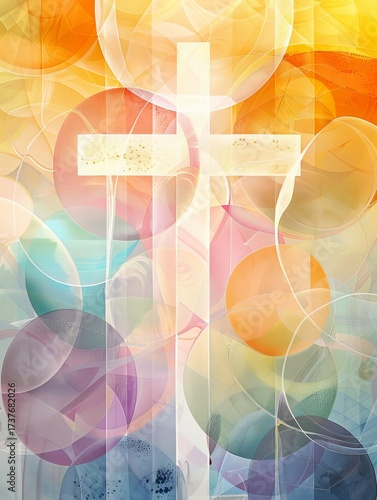 Layered translucent abstract background