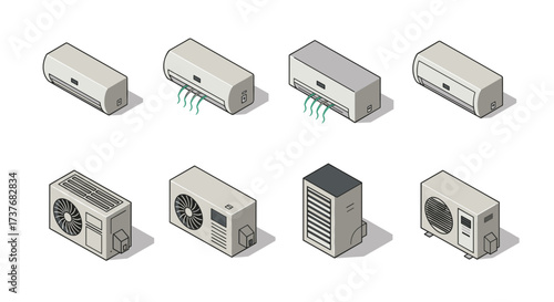 Isometric air conditioner set for home and office cooling solutions