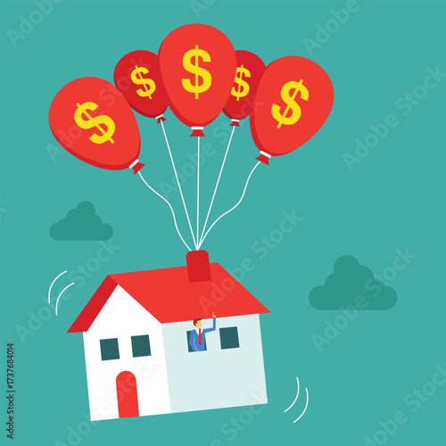 Flat houses are described as floating because house prices are always rising higher and higher.