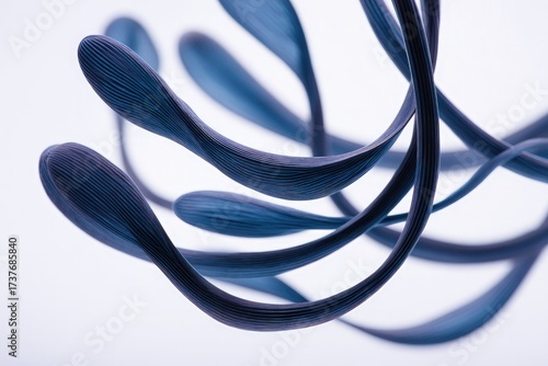 Abstract Blue Twisted Shapes Design