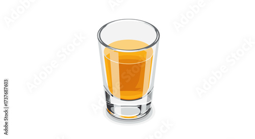 Realistic 3d glass with refreshing orange juice on transparent background