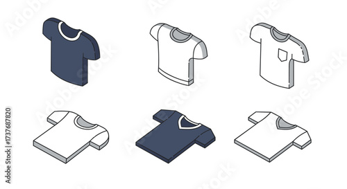 Isometric t shirt collection: minimalist and monochrome designs