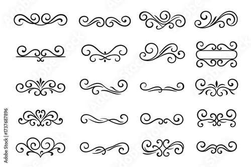 Elegant decorative swirls and flourishes collection