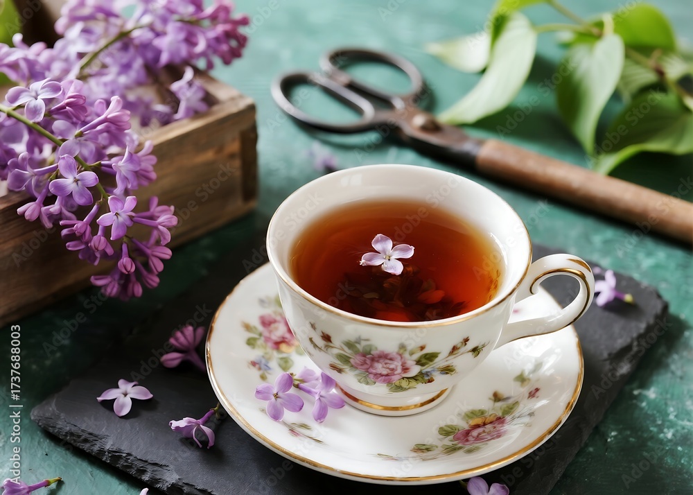 Fototapeta premium Warm and Cozy Tea Time with Traditional Japanese Teapot 