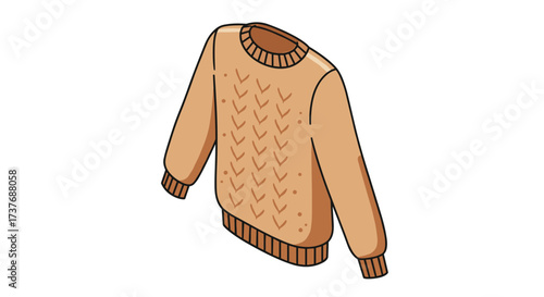 Cozy isometric knit sweater design featuring classic patterns and warm colors