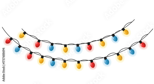 Colorful Festive String Lights for Holiday Celebration and Decoration.