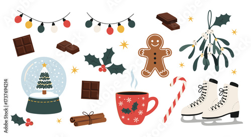 A collection of festive winter holiday icons perfect for your designs.