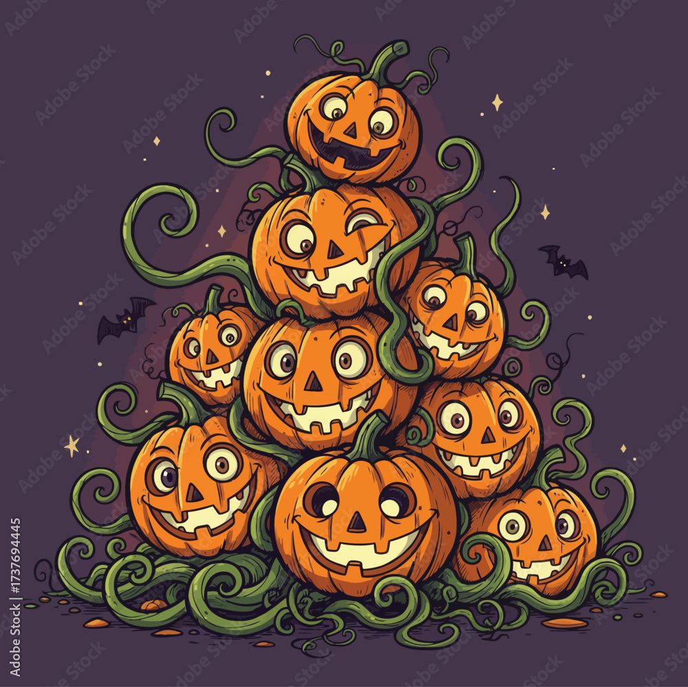 Fototapeta premium Funny Halloween Pumpkin 