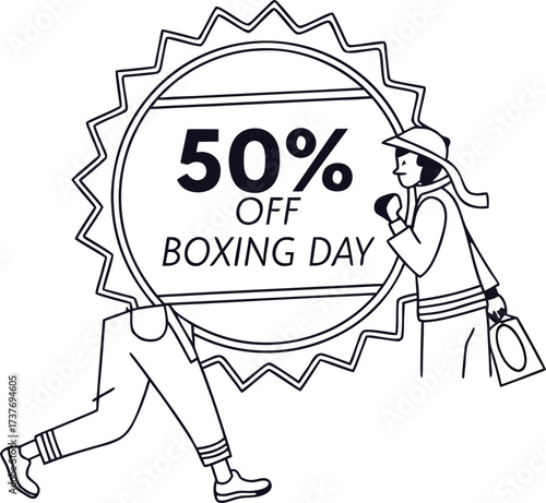 boxing day sale discount fifty percent off shopping