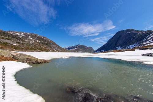 Wallpaper Mural Djupvatnet lake. Norway. Summer snow and ice Torontodigital.ca